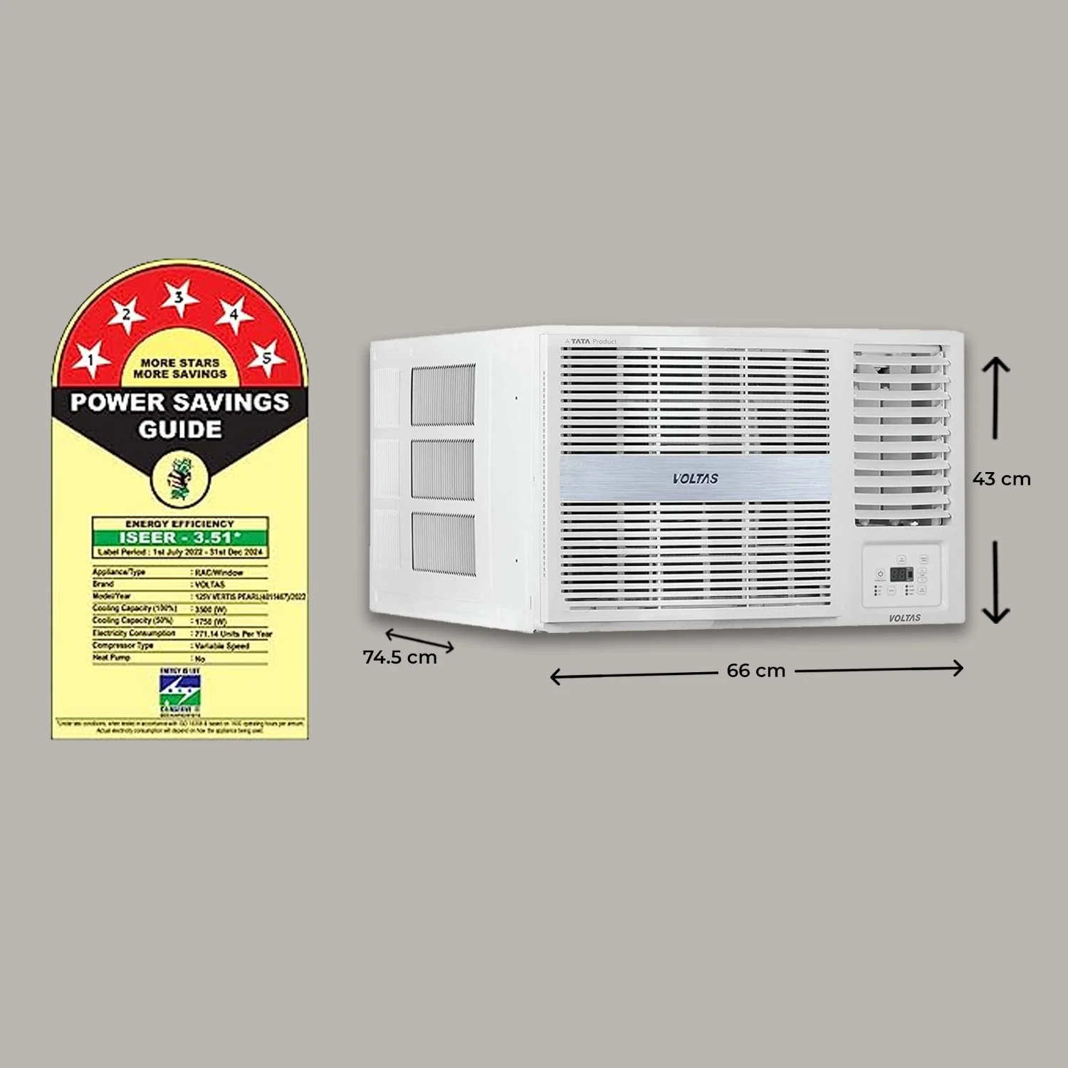 Voltas Adjustable Inverter AC, 1 Ton, 5 star - 125V Vertis Pearl - Image 5