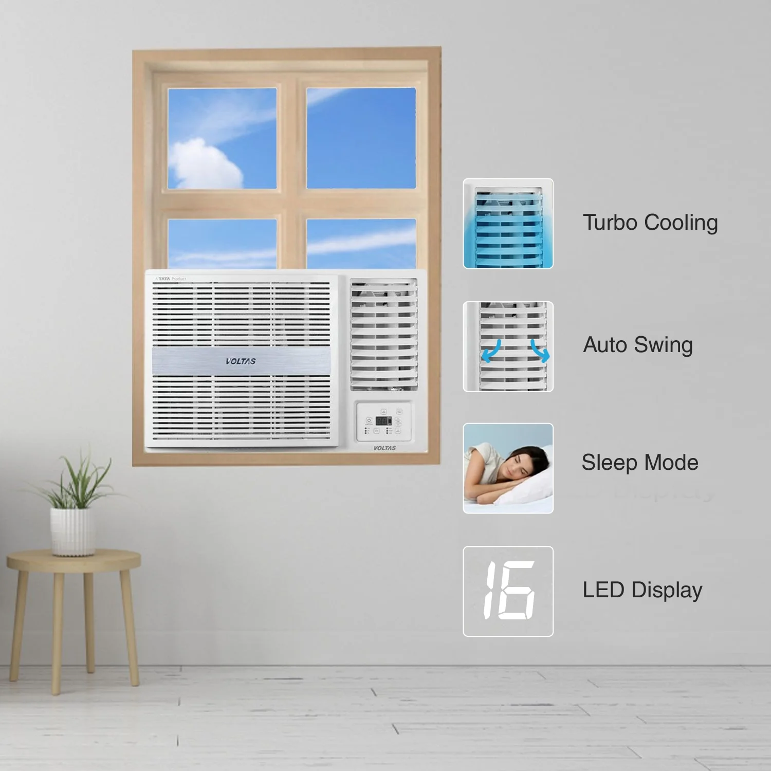 Voltas Adjustable Inverter AC, 1 Ton, 5 star - 125V Vertis Pearl - Image 4