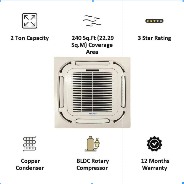 Voltas CAS 482V CZMM 4 Ton 2 Star Inverter Cassette AC - Image 2