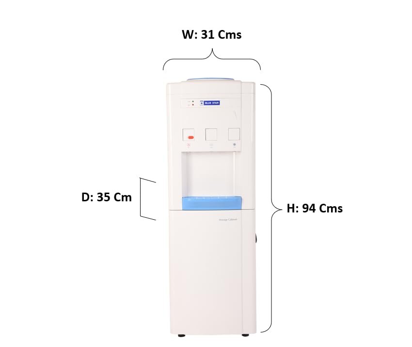 Blue Star Bwd3Fmrga Star Hot,Cold&Normal Water Dispenser With Refrigerator(Standard), 14 liter, Blue - Image 2