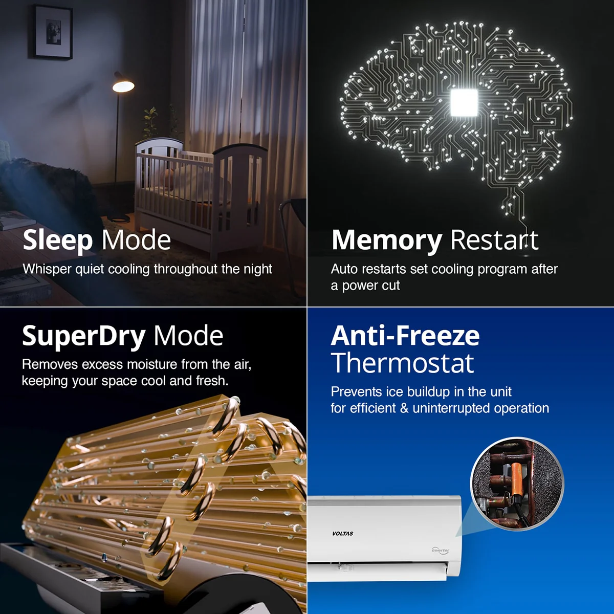 Voltas Adjustable Inverter Split AC, 1 Ton, 5 star- 125V Vectra Elite - Image 9