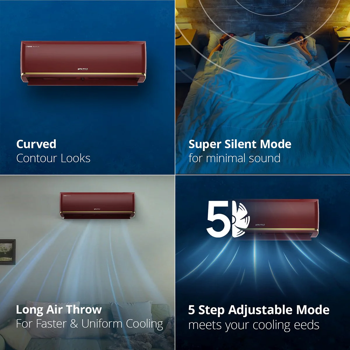 Voltas SmartAir Inverter AC, 1.5 Ton, 3 star - 183V Zen Deep Wine - Image 7