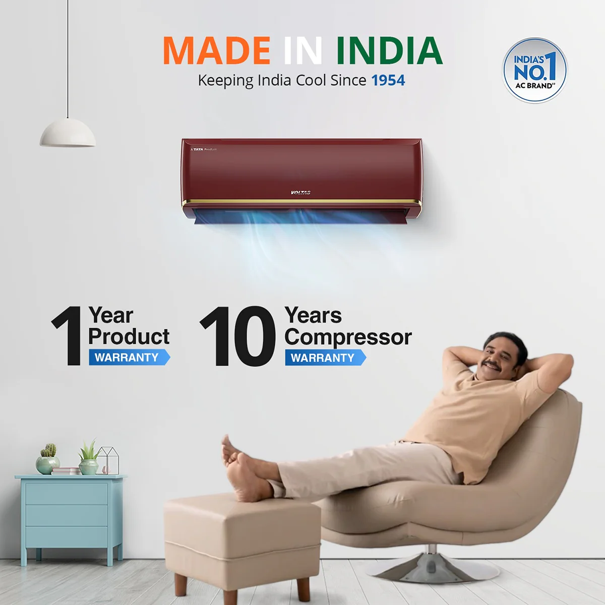 Voltas SmartAir Inverter AC, 1.5 Ton, 3 star - 183V Zen Deep Wine - Image 9